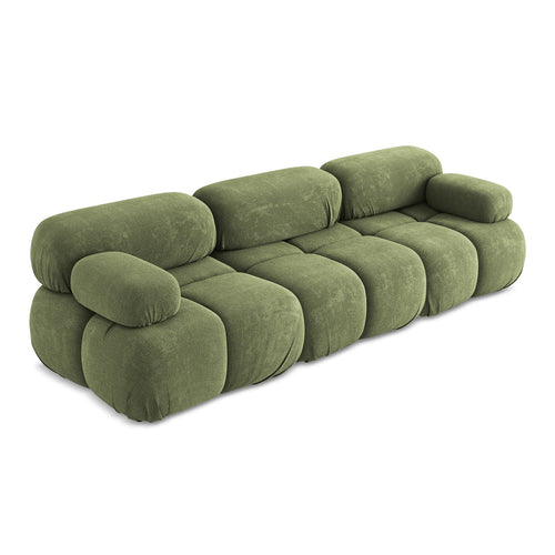 LaMiaSofa 3-zits bank Sanremo - chenille stof - groente - 285x96x70