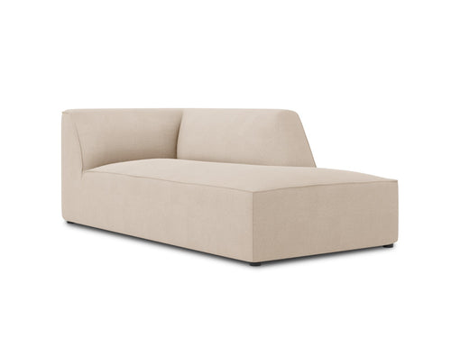 Micadoni rechter chaise longue Ruby structurele stof, beige - 180x93x69cm