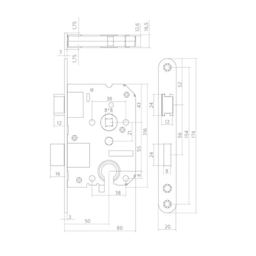 MooideurBeslag Rinnovo deurklink geveerd - cilinderopening - binnenwerk - vtwonen shop
