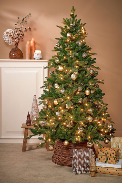 Black Box Trees Brampton Kunstkerstboom Slim met LED Verlichting - H215 x Ø125 cm - Groen