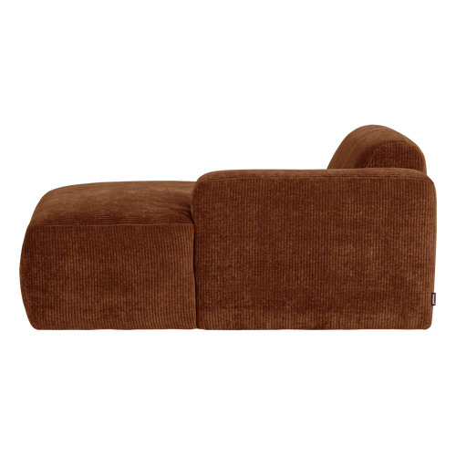WOOOD chaise longue bank rechts Mojo Base - Rib - Roestbruin - 74x112x162