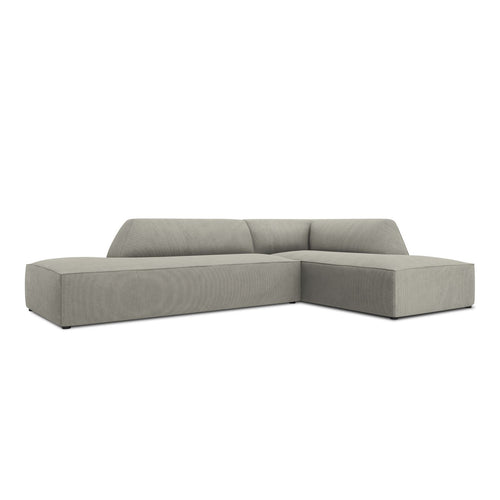Cosmopolitan Design - Modulaire hoekbank rechts Siena 4-zits, ribfluwelen lichtgrijs - 180x273x69cm