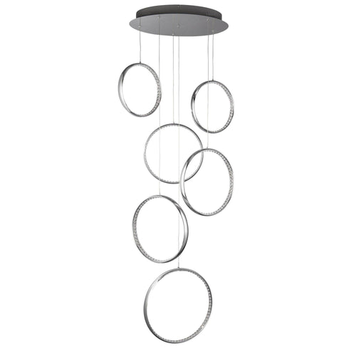 Searchlight Rings - Geïntegreerde LED plafond hanglamp chroom