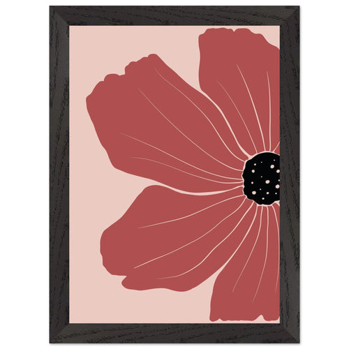 Artfulprints Poster met Lijst Boho – Red poppy   - A4 21x29.7 cm - Rood