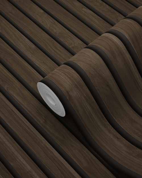 ESTAhome behang houten wandpanelen 3d donkerbruin - 53 cm x 10.05 m - 139610 - vtwonen shop