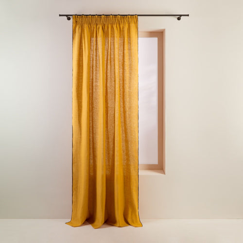 Madura gordijn Carlina - oker/zwart - 200x280cm
