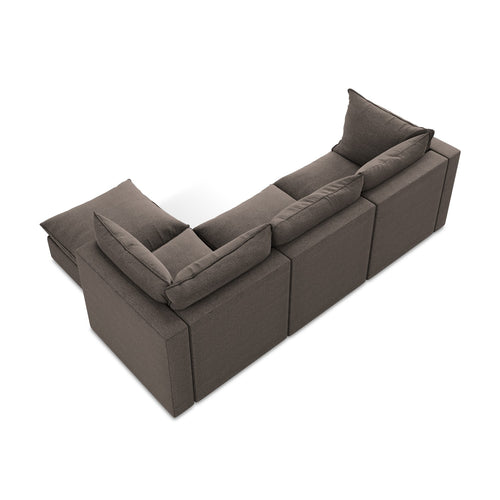 LaMiaSofa hoekbank rechts Ravenna - bouclé - chocolade - 255x165x77