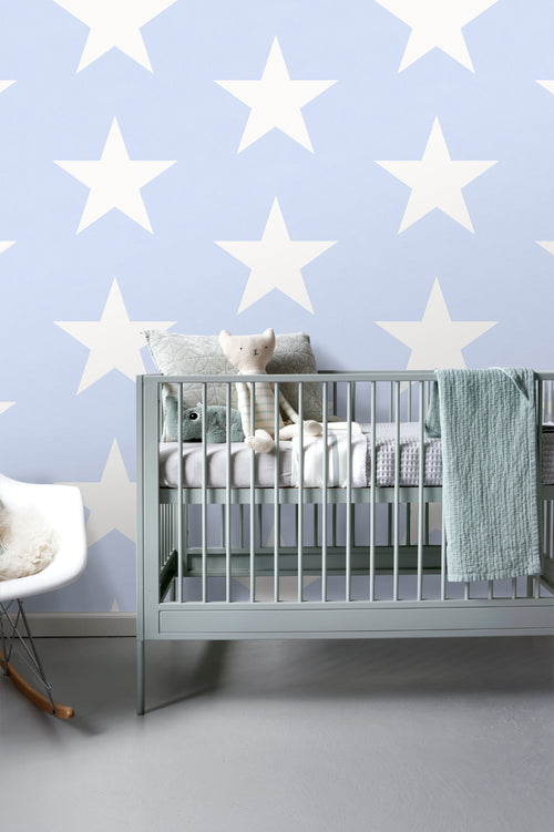 ESTAhome behang sterren babyblauw - 53 cm x 10.05 m - 136453