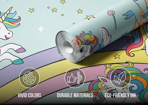 Sanders & Sanders fotobehang unicorns lichtblauw - 375 x 270 cm - 601465