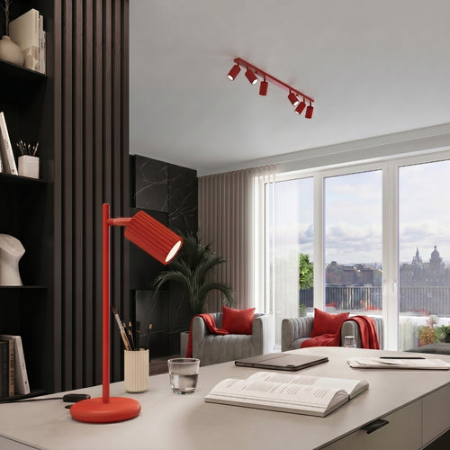 Sollux Lighting Plafondlamp KARBON 6L rood - 117x6,5x16,5cm