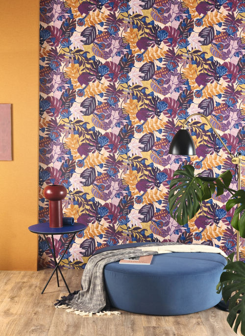 Masureel behang bladeren paars - 53 cm x 10.05 m - 631813 - vtwonen shop