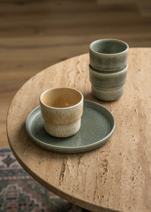 Mimo Homeware koffiekopje Ocean Breeze - 230 ml - set van 2 - vtwonen shop