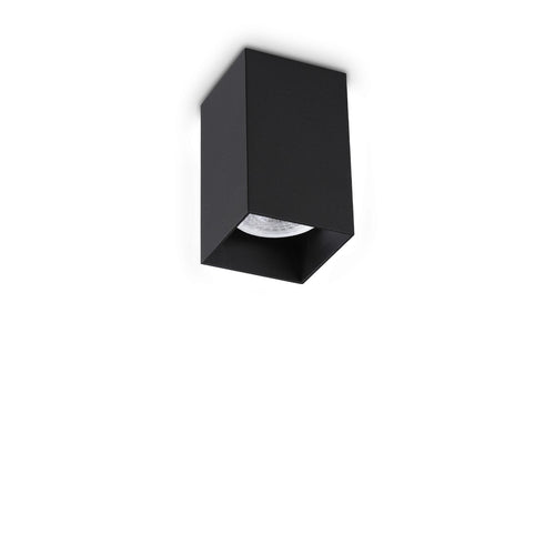 Ideal Lux LOOK Vierkante opbouwdownlight, zwart, 1x GU10