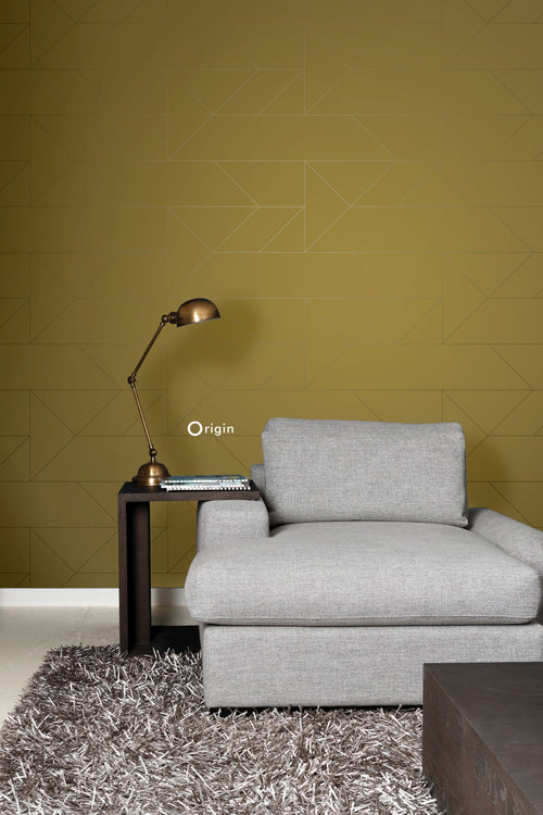 Origin Wallcoverings behang grafische lijnen okergeel - 0,53 x 10,05 m - 347723 - vtwonen shop