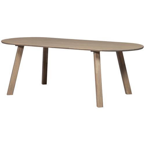 WOOOD eettafel ovaal vingerlas Tablo - Eiken - Pebble Grey - 220x90 - vtwonen shop