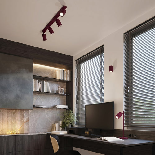 Sollux Lighting Plafondlamp KARBON 4L bordeaux - 81x6,5x16,5cm