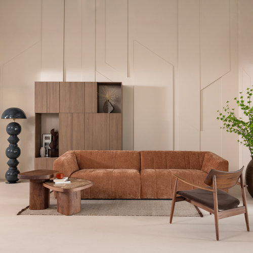 WOOOD fauteuil Bask - Walnoothout - Bruin - 72x69x70