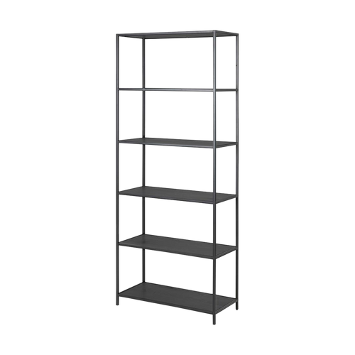 Lisomme Vic houten staande boekenkast zwart - 77 x 185 cm
