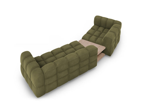 Cosmopolitan Design linker modulaire bank Sky 3-zits, flueel, lichtgroen - 148x353x70cm