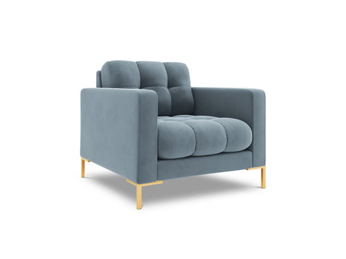 Cosmopolitan Design Fauteuil Bali flueel, lichtblauw - 96x87x75cm