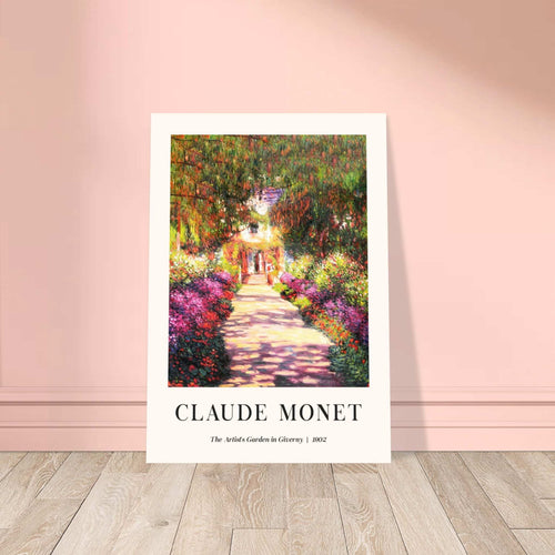 Artfulprints Poster met Lijst Claude Monet - The artist's garden in Giverny II   - A4 21x29.7 cm - Meerkleurig