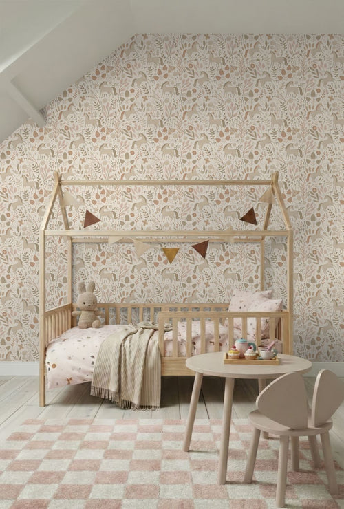 ESTAhome behang unicorns beige en terracotta roze - 53 cm x 10.05 m - 139806