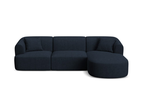 Cosmopolitan Design Modulaire hoekbank rechts Campi 4-zits, structurele stof koningsblauw - 156x256x70cm