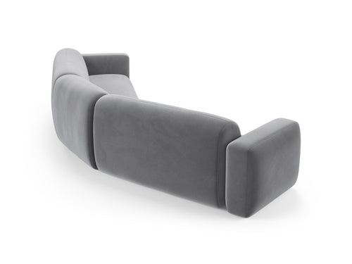 Cosmopolitan Design Symmetrische modulaire hoekbank Strino 3-zits, flueel grijs - 210x344x78cm