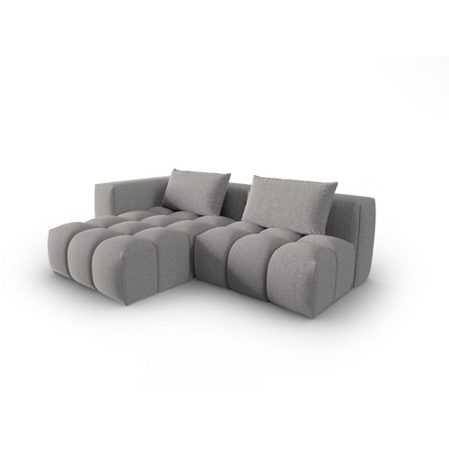 Cosmopolitan Design - Modulaire hoekbank links Verona 3-zits, structurele stof warm grijs - 145x205x70cm