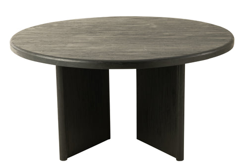 J-Line tafel Rond Teak - hout - zwart - vtwonen shop