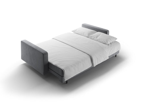 Cosmopolitan Design Slaapbank met opbergdoos Bali 3-zits, flueel grijs - 84x222x105cm
