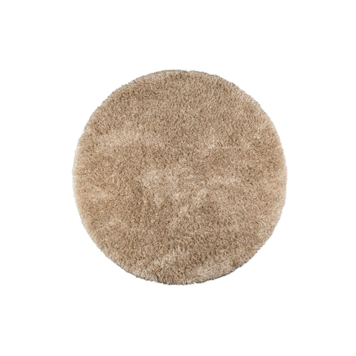 Dutchbone Hairy Vloerkleed Rond 200 cm Beige