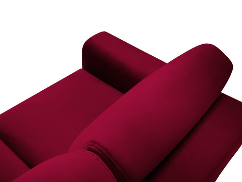 Cosmopolitan Design Omkeerbare converteerbare hoekbank met opbergdoos Kyoto 4-zits, flueel rood - 145x241x88cm