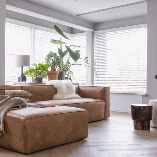 WOOOD poef hoog Sara - Teddy - Off White - 46x46x46 - vtwonen shop