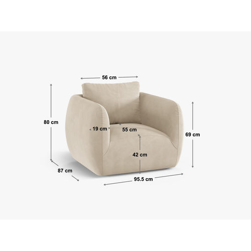 Cosmopolitan Design - Fauteuil Nimes boucle beige - 87x95.5x80cm