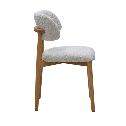 Giga Meubel Eetkamerstoel Lexi - Eikenhout/Polyester - Beige - Set van 2