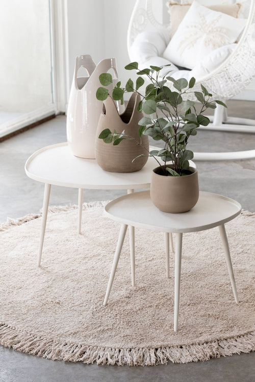 J-Line vaas Handvat - keramiek - beige - small - 30 cm hoog