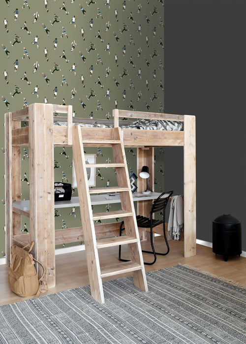 ESTAhome behang voetbalspelers donkergroen - 50 x 900 cm - 131554