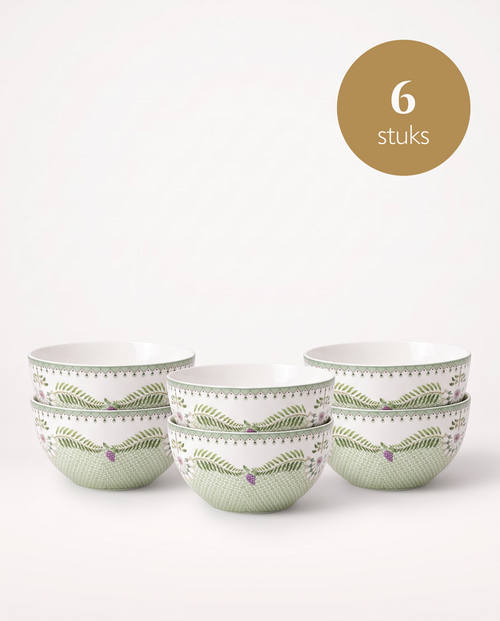 Pip Studio - Schalen - Lily & Lotus - Tiles - Lichtgroen - 15 cm - Set van 6