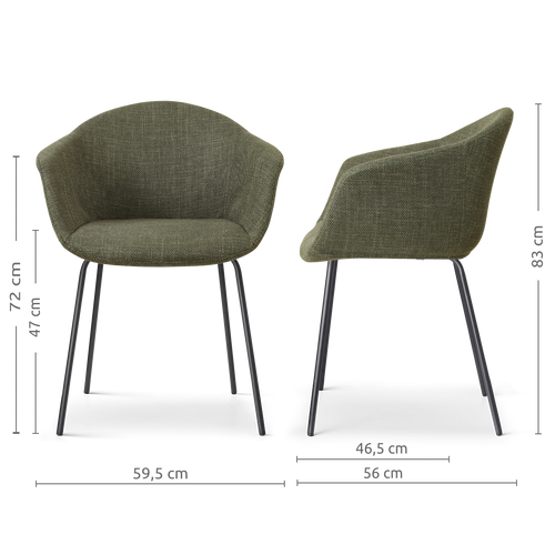 Nolon Nora-Otis eetkamerstoel forestgroen - zwart onderstel - vtwonen shop
