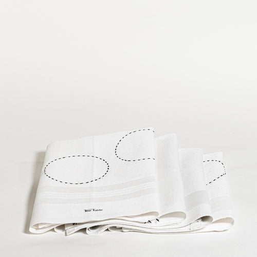 The Table Back Home Servet Katoen Set van 4 - 50x45 cm Rice And Black