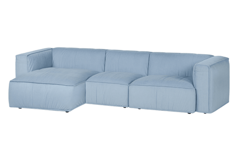 noo.ma Lobi 4-zits hoekbank, Baby Blue Corduroy - 318x154x73,5 cm