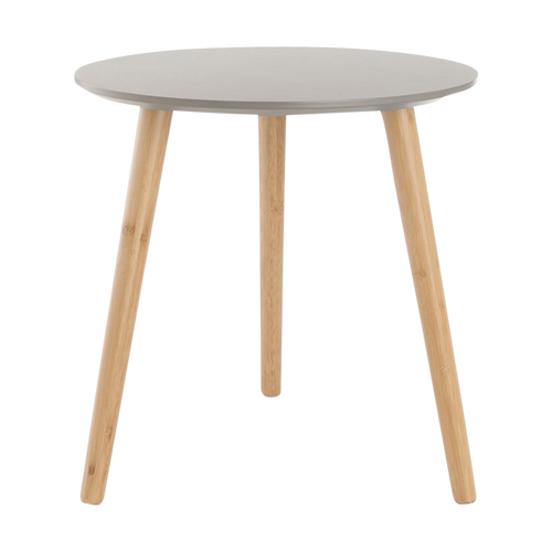 Lisomme Esma houten bijzettafel grijs - Ø 40 cm - vtwonen shop