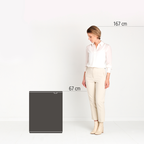 Brabantia Bo Touch Bin, met 1 binnenemmer, 60 liter - Matt Black