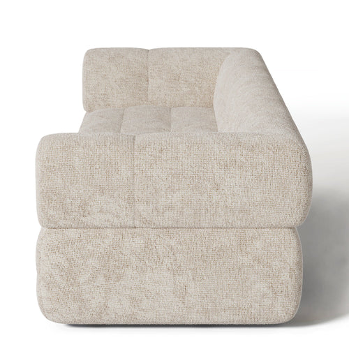 Sia Home - Rechte bank CHARLIE - Chenille fluweel - Crème - 230cm - vtwonen shop