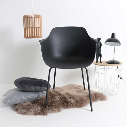 Nolon Nora-Puk Eetkamerstoelen Set van 2 - Zwart - Zwart Onderstel