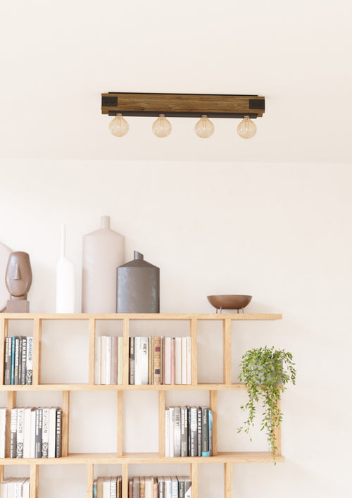 EGLO plafondlamp Layham - e27 - 76 cm - bruin/zwart