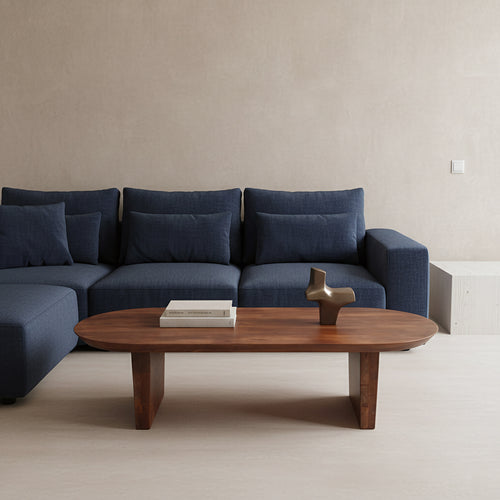 Raw materials salontafel Bullnose - bruin - 140x60x35 cm