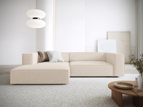 Cosmopolitan Design linker hoekbank Arendal 3-zits, chenille, lichtbeige - 166x224x70cm