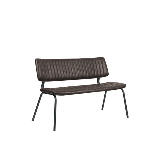 LABEL51 Eetkamerbank Gusto - Donkerbruin PU-Leer - 120x63x81cm
